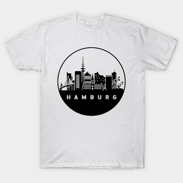 Hamburg Germany Skyline T-Shirt by ThyShirtProject - Affiliate